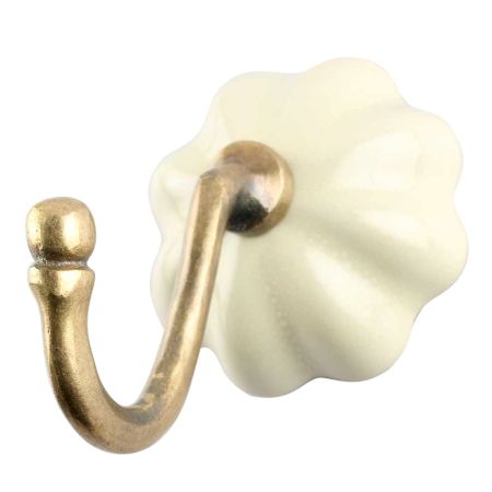 Cream Melon Shape Ceramic Wall Hook Online